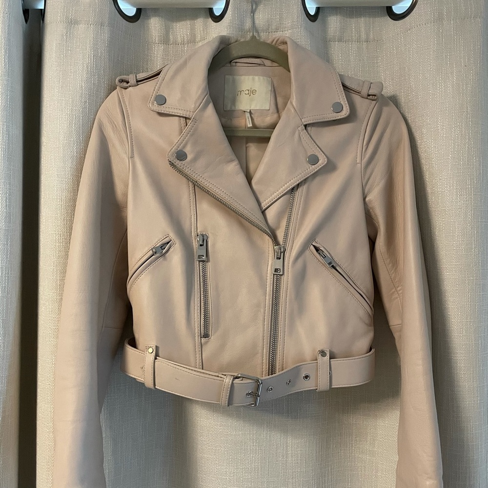 Maje biker style leather jacket
